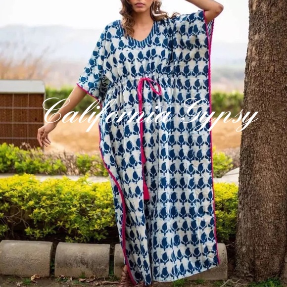 Kaftan Bohemian Chic Maxi Coverup Dress - Picture 7 of 9